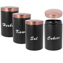 Brunbeste 4 indų rinkinys CUKRUS DRUSKA KAVA ARBATA 2760, juodas (Black)