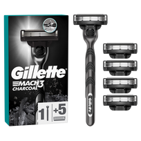 gillette mach3 skustuvo galvutes - Gillette Mach3 Charcoal skutimosi rinkinys su 5 galvutėmis - 2 nuotrauka