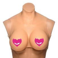silikonines krutys - XR Brands Perky Pair G-Cup silikoninės krūtys - Kūno spalvos (Flesh) - 2 nuotrauka