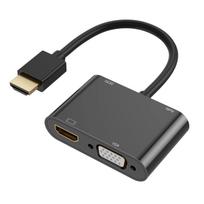 Riff Dual Display 4K HDMI Adapter to HDMI + VGA + 3.5mm + Micro USB 0.25m (Juodas/Black)
