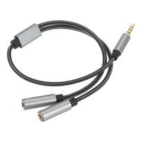 RoGer SP35Y Garso adapteris / Skirstytuvas 2x 3.5mm stereo + mikrofonas / 4 kontaktai