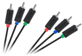 Cabletech 3RCA-3RCA Komponentinis Kabelis 1.8m (Juodas)