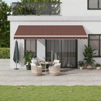 vidaXL Automatinė ištraukiama markizė, ruda (Brown), 500x350cm
