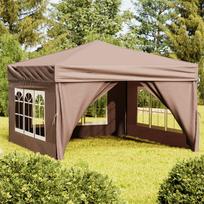 vidaXL Proginė palapinė su šoninėmis sienomis, taupe (Taupe), 3x3m