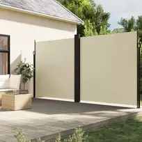 vidaXL Ištraukiama šoninė pertvara, kreminė (Cream), 220x1000 cm
