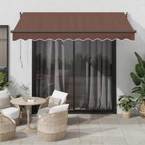 vidaXL Ištraukiama automatinė markizė, ruda (Brown), 300x250 cm