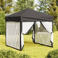 vidaXL Proginė palapinė su šoninėmis sienomis, antracito (Anthracite), 2x2 m