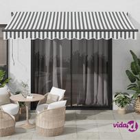 vidaXL Automatinė ištraukiama markizė, antracito (Anthracite) ir balta (White), 350x250 cm