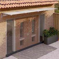 vidaXL Stogelis durims, pilkas (Gray) ir skaidrus, 396x90cm, polikarbonatas