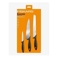 peiliu rinkinys fiskars - Fiskars Essential virtuvinių peilių komplektas, 3 vnt., nerūdijantis plienas - 1 nuotrauka