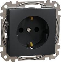 Kištukinis lizdas Schneider Sedna Design SDD114022, su įžeminimu, antracito (Anthracite)