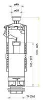 nuleidimo mechanizmas - Nuleidimo mechanizmas Alcaplast A2000 su start/stop funkcija - 1 nuotrauka