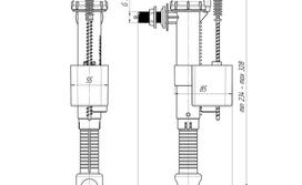 nuleidimo prileidimo mechanizmai - Vandens nuleidimo mechanizmas Ani Plast, 328 mm - 2 nuotrauka