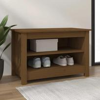 vidaXL Suoliukas su batų dėže, medaus ruda (Honey Brown), 70 cm x 38 cm x 45.5 cm