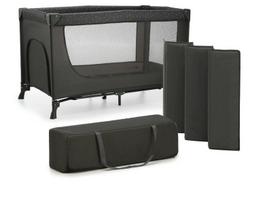 kelioninus - Kelioninė lovytė-maniežas Kinderkraft Joy, pilka (Light Grey) - 1 nuotrauka