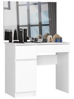 ermitazas stalai - Akord CLP Kosmetinis staliukas P-2/SL su veidrodžiu, baltas (White), 90 cm x 60 cm x 142 cm - 1 nuotrauka