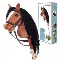 hobby horse zirgai - HOPPIHORSE pliušinis žaislas žirgas ant kiju A4 Bay (tamsiai rudas) - 1 nuotrauka