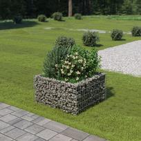 vidaXL Gabiono vazonas, galvanizuotas plienas, 90 x 90 x 50 cm, aukštas (High)