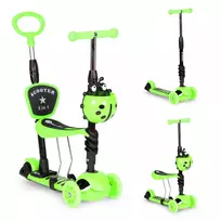 paspirtukas 3in1 - Ecotoys 3in1 Balansinis Paspirtukas, Žalias (Green) - 4 nuotrauka