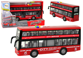 zaisliniai autobusai - Lean Toys akumuliatorinis dviaukštis autobusas, Raudonas (Red) - 1 nuotrauka