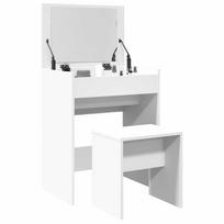 vidaXL Kosmetinis staliukas ir taburetė, balta (White), 60x40x113,5cm