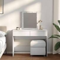 vidaXL Kosmetinis staliukas su LED, baltas (White), 100x40x130cm
