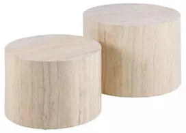 2 ju kavos staliuku komplektas - Kavos staliukų komplektas Dice, smėlio (Beige), 2 vnt. - 1 nuotrauka