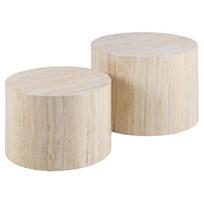 2 ju kavos staliuku komplektas - Kavos staliukų komplektas Dice, smėlio (Beige), 2 vnt. - 2 nuotrauka