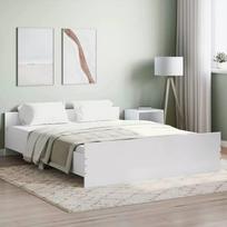 vidaXL Lovos rėmas su galvūgaliu ir kojūgaliu, baltas (White), 140x200 cm