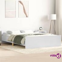 balta miegamojo lova - vidaXL Lovos rėmas su galvūgaliu ir kojūgaliu, baltas (White), 140x200 cm - 3 nuotrauka