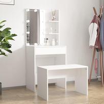 vidaXL Kosmetinis staliukas su LED, baltas (White), 60 cm x 40 cm x 140 cm