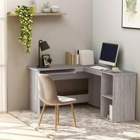 vidaXL Kampinis rašomasis stalas 120x140x75 cm, Pilkas ąžuolas (Grey Oak)