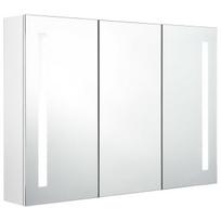 vonios spintele su apsvietimu led - Veidrodinė vonios spintelė su LED apšvietimu vidaXL, balta (White), 89 x 14 x 62 cm - 2 nuotrauka