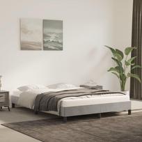 vidaXL Lovos rėmas, šviesiai pilkas (Light Grey), 140x200 cm, aksomas
