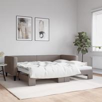 vidaXL Lova su ištraukiama dalimi, taupe (Taupe), 90x200 cm, audinys