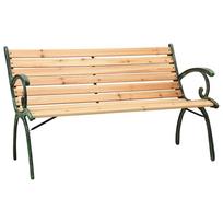 vidaXL Sodo suoliukas 116 cm, ketaus/eglės mediena