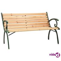 ketaus suolai - vidaXL Sodo suoliukas 116 cm, ketaus/eglės mediena - 3 nuotrauka