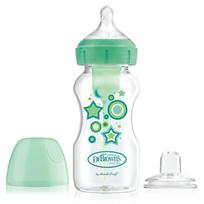 dr brown buteliukai placiu 270 - DR.BROWN'S pereinamasis buteliukas OPTIONS+ plačiu kakleliu, žalias, 270 ml - 1 nuotrauka