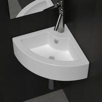 kampinis praustuvas - vidaXL Kampinis keramikinis praustuvas 140697, Balta (White) - 1 nuotrauka