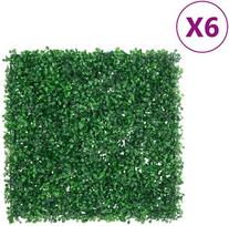 lapuota tvora - Dirbtinių krūmų lapų tvoros vidaXL, žalios (Green), 6vnt., 50x50cm - 2 nuotrauka