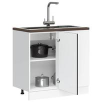 virtuvines spinteles kriaukle - vidaXL Kriauklės pagrindo spintelė Lyon Juoda (Black) - 1 nuotrauka