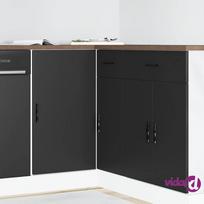 virtuvines spinteles kriaukle - vidaXL Kriauklės pagrindo spintelė Lyon Juoda (Black) - 2 nuotrauka