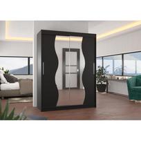 150 cm spinta - Spinta ADRK Renzo, juoda (Black), 150 cm x 58 cm x 200 cm, su veidrodžiu - 2 nuotrauka