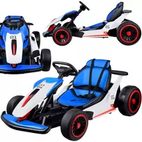 Jokomisiada elektrinis kartingas PA0308, balta/mėlyna (White/Blue)
