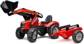 paspiriamas traktorius - FALK traktorius Massey Ferguson 4010AM, Raudona (Red) su priekaba - 2 nuotrauka