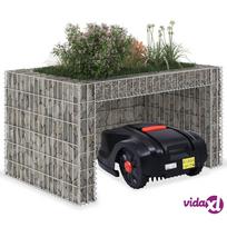 garazas - vidaXL Žoliapjovės garažas su aukštu loveliu, 110x80x60cm, plienas - 2 nuotrauka