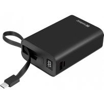powerbank 20w - Sandberg 20000mAh PD20W Juodas (Black) - 1 nuotrauka