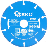 medienos diskas 125 - Geko pjovimo diskas 125x22mm medienai, gipso kartonui, plastikams (7177538) - 2 nuotrauka