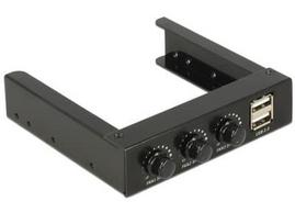 front panel usb - Delock 3.5" Front Panel Fan Controller + 2 x USB 2.0 - 1 nuotrauka