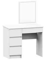 veidrodziai su staliuku - Kosmetinis staliukas Akord T-6/SL, baltas (White), 50 cm x 90 cm x 77 cm, su veidrodžiu - 1 nuotrauka
